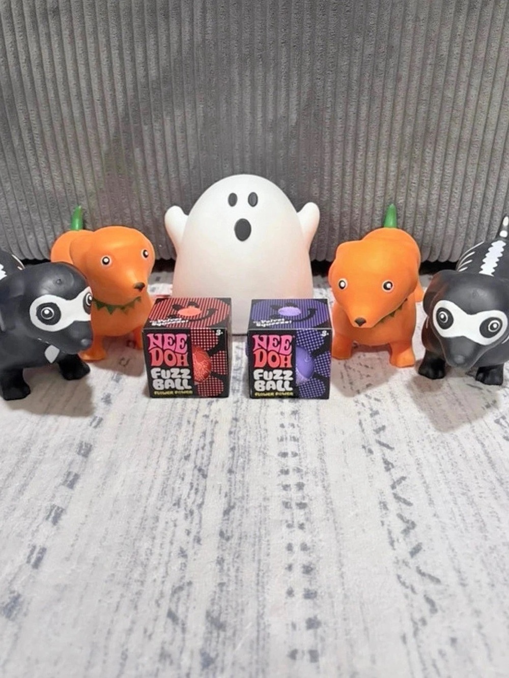 Authentic Halloween Squishy Bundle 7 Piece NeeDoh Ghost Pumpkin Dogs Boo Basket